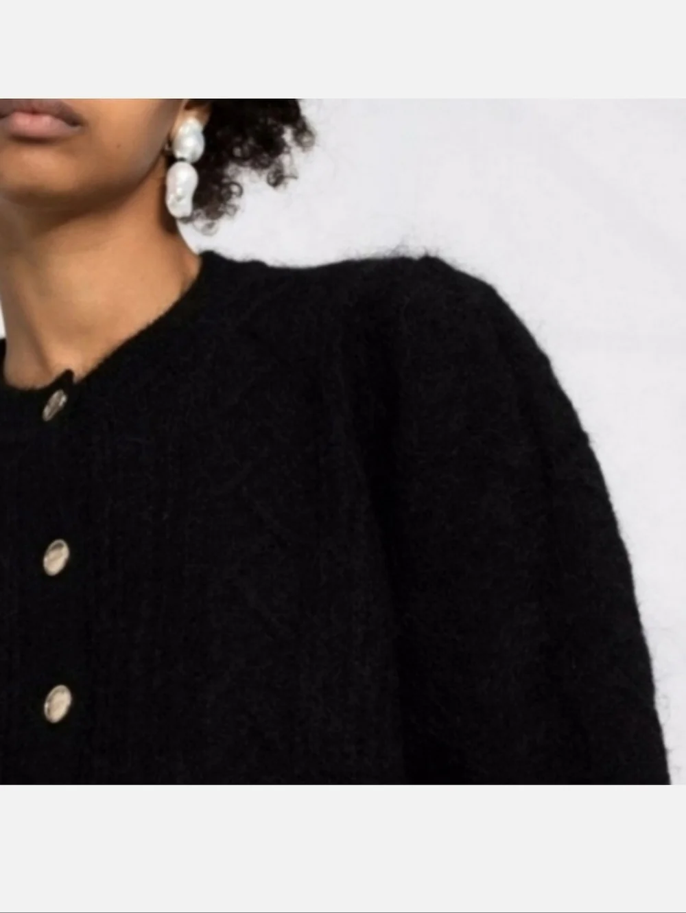 SANDRO WOOL MOHAIR KNITTED BUTTON FASTENING CARDIGAN - Picture 2 of 10